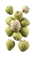 Fototapeta premium A vibrant stack of sugar apples creating an interesting visual composition