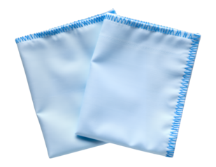 Blue Seamless Fabric Square on Transparent Background, Minimalist Design Element for Web Design