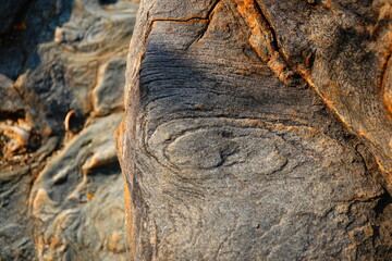 Abstract background. Rock pattern resembling an eye in nature.