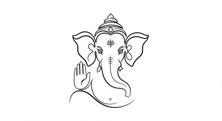 Decorative Ganesha Motif Art Design