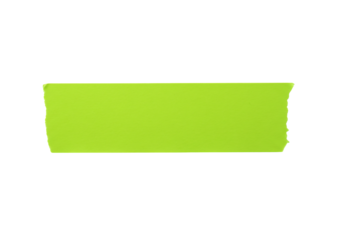Lime green washi tape strip on transparent background