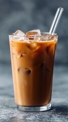 Refreshing iced coffee served in a clear glass