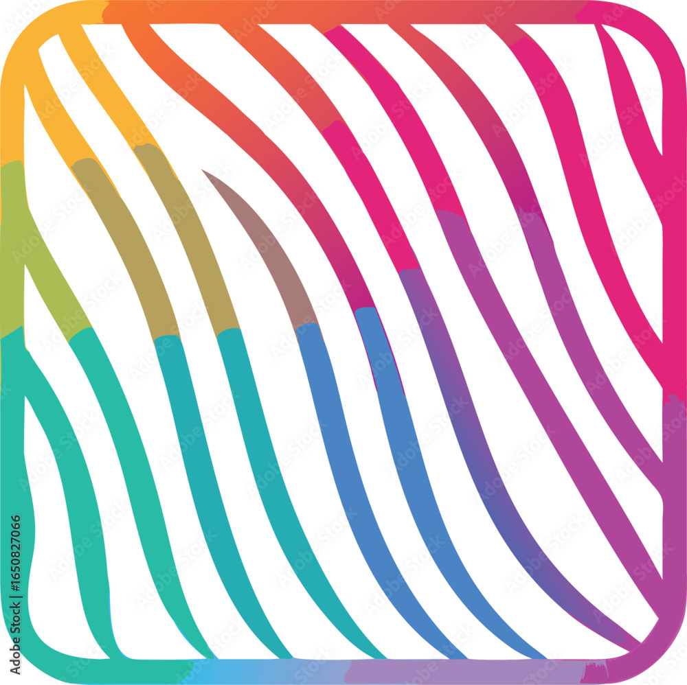 Wall mural icon of a simple zebra with a stripe pattern