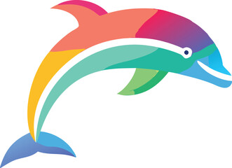 Obraz premium Icon of a Sleek Dolphin with a Curve