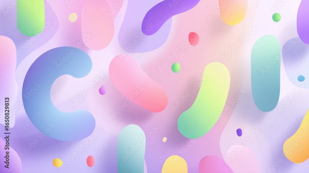 Poster colorful abstract shapes and patterns create a lively backdrop for creative design in a vibrant past
