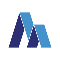 Abstract geometric M letter initial logo design concept