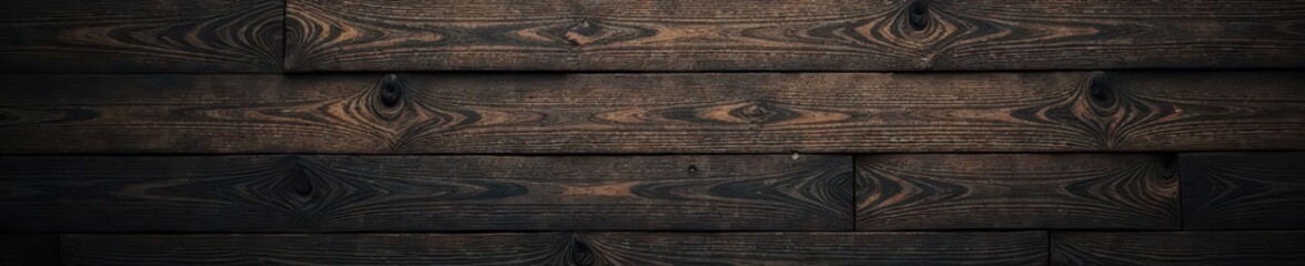 Fototapeta premium Dark, rustic wooden wall; weathered planks, deep grain texture, image, planks, natural