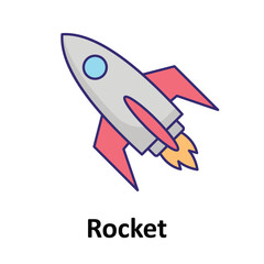 Rocket Vector icon which can easily modify or edit