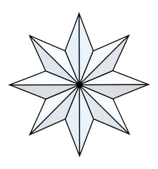 Obraz premium White Star with Black Outline on Transparent Background, Modern Geometric Design Element