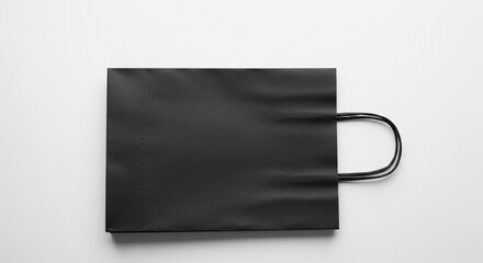 Black Paper Shopping Bag Mockup Elegant Branding Design