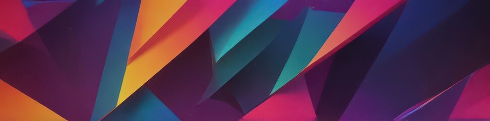 Vibrant geometric shapes, layered abstract design, bright, flat design