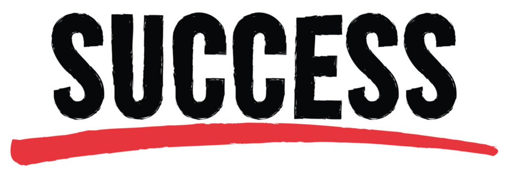 Naklejki Handwritten Success text with red underline
