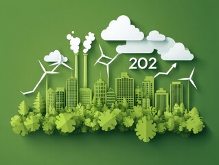 Carbon emission reduction target, Green economy and sustainability Net Zero future. Sustainable development, Energy goals 2026. CO2 emission graph, Goals sustainable planet by 2050.World Environment.