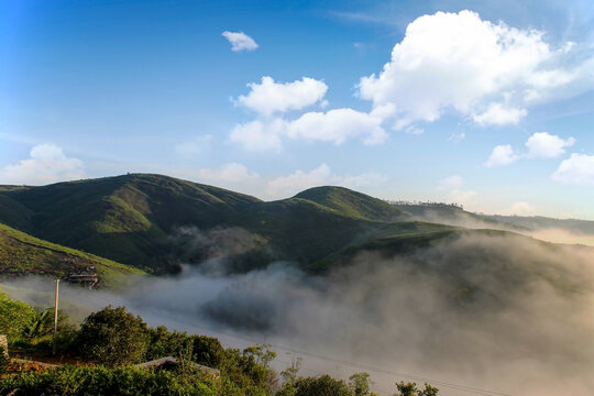  Beautiful view of Parunthumpara mountains Idukki, Kerala, India