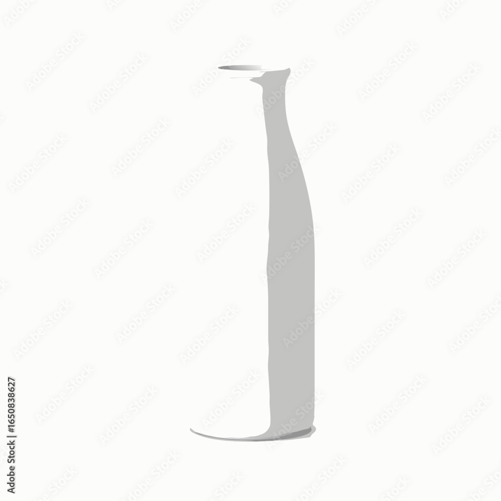 Poster minimalist representation of a slender vase casting subtle shadows on white surface artistic renditi