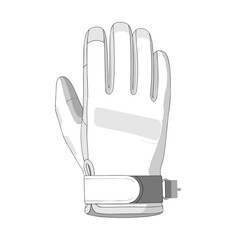 Simplified glove illustration emphasizing protective gear and hand covering concept for safety, with a clean minimalist style