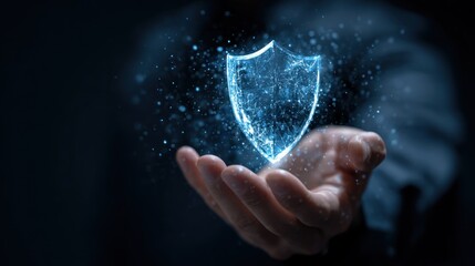 Hand holding a digital shield (1)