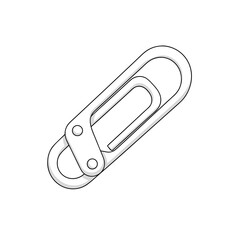 Metallic fastener design, isolated on white canvas, modern safety clip illustration for industrial graphic, and hardware engineering solutions