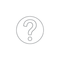 Obraz premium Dotted question mark within a circle conveying uncertainty and exploration of knowledge