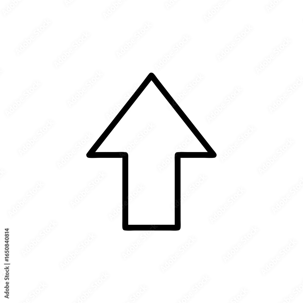 Poster symmetrical arrow icon: minimalist upward directional symbol for ui design and wayfinding 57 charact