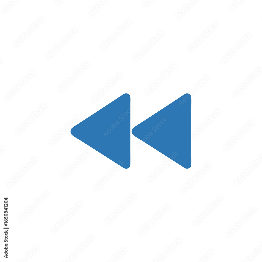Poster graphical representation of a double arrowhead, symbolizing rewind or fast backward motion
