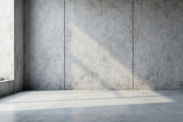 Smooth, minimalist gray concrete wall and floor , stark, background, photography