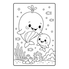 Whale Children Coloring Pages