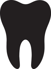 Simple and clear tooth silhouette vector for dental care, dentistry, and oral health designs.