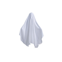 Fototapeta premium Spooky ghost costume isolated on transparent background