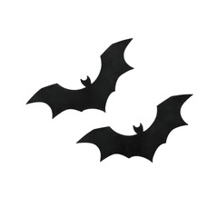 Fototapeta premium Two dark bats flying isolated on transparent background