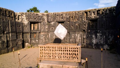 Altar glows, levitating crystal appears