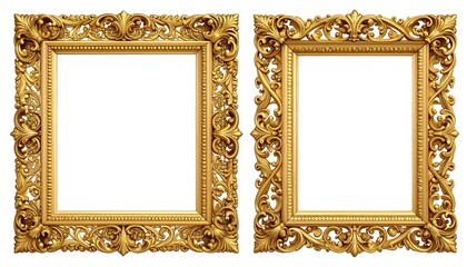 Ornate golden picture frames