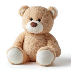 Obraz premium A cute and cuddly teddy bear, perfect for a child's companion. The bear has a soft, plush fur and is in a seated position