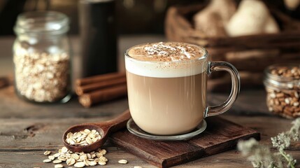 A dairy-free cappuccino with oat milk art