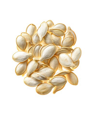 Pumpkin seeds pile isolated on transparent background