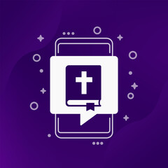Bible app icon with mobile phone