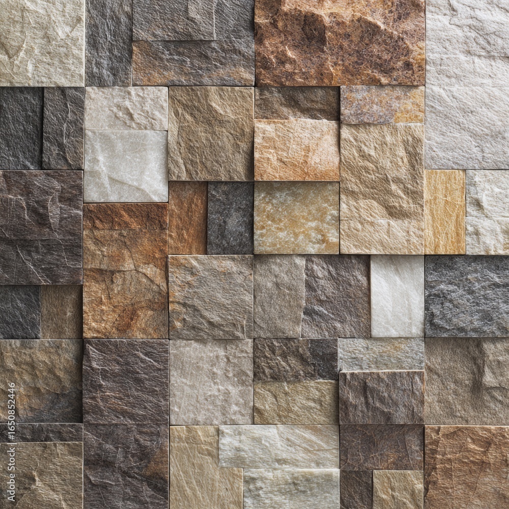 Poster textured stone wall with abstract pattern and varying colors. this design incorporates natural stone