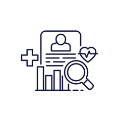 predictive health analytics icon in line design