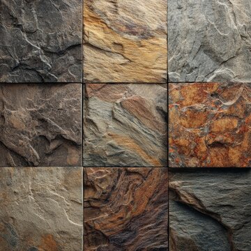 Close-up view of the intricate texture and natural beauty of rock tiles 