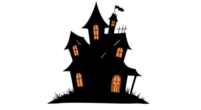 halloween castle with bats