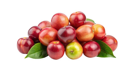 Heap of Fresh and Delicious Nectarines with Vibrant Colors and Green Leaves