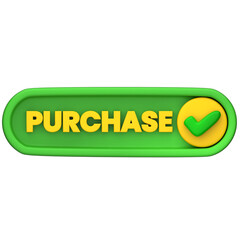 Purchase Button Green Checkmark Confirmation for Seamless Online Transactions and Digital Shopping