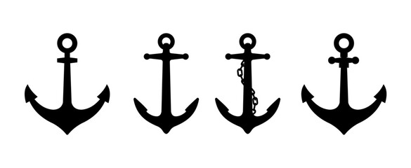 anchor silhouette  set - vector ilustration  © KR Studio