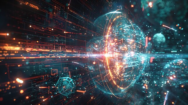 Visualization of AI defending against cyber threats through neural networks .