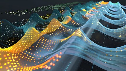 Visualize streams of data flowing through a network, representing machine learning processes .