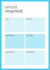 Annual snapshot template for personal reflection and goal setting