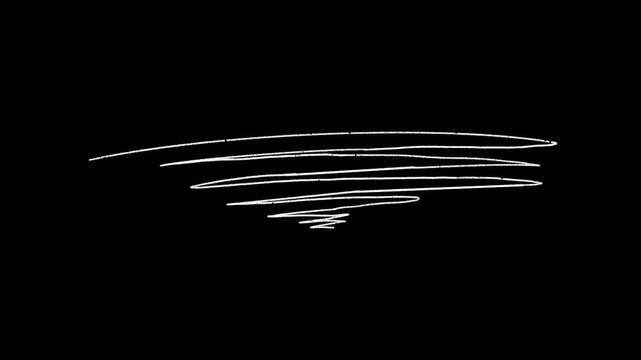 Underline Scribble Animation &ndash; Hand Drawn Doodle Line Highlight with Alpha Channel