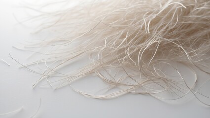 Fototapeta premium Close-up of a bundle of light-colored feathers with fine details and texture.