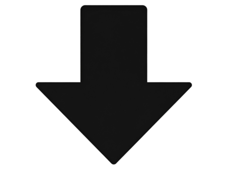  Minimalist Black Download Arrow Symbol in Flat Design, isolated on a transparent background