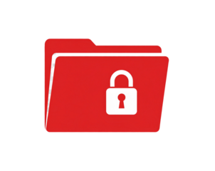  Minimalist Folder with Lock Icon, isolated on a transparent background